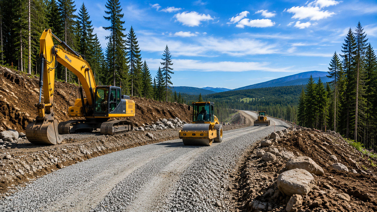 Road construction and access road development